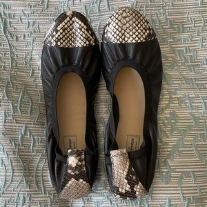 Saks Fifth Avenue Leather & Python Ballet Flats 7.5